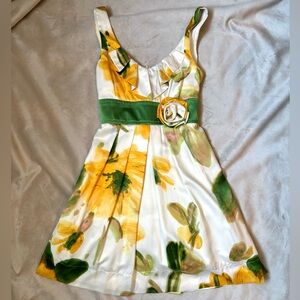 Teeze Me Floral Dress with Waist-tie Sash